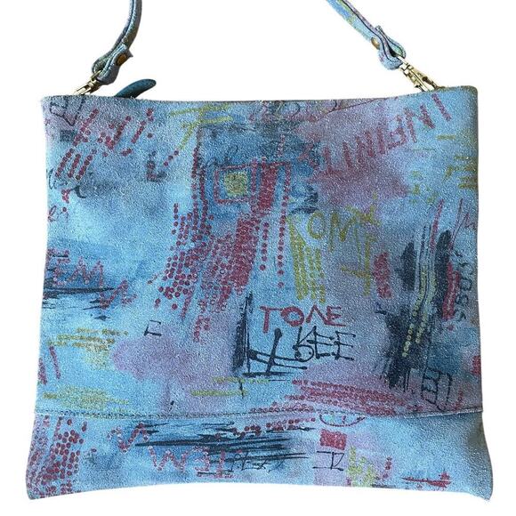 CoFi Genuine Leather Crossbody | Graffiti Print, Y2K Streetwear Detachable Strap - Picture 6 of 9